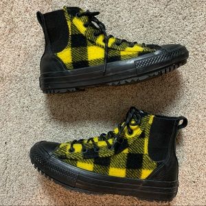 yellow plaid converse